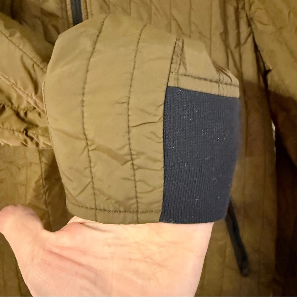 Men's Quilted Bomber Jacket - Olive with Black Accents - Picture 4 of 7
